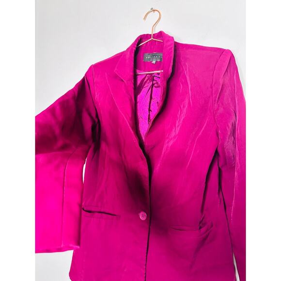 ENDLESS ROSE Purple Crepe Front Button Closure Jacket Blazer Size Extra Small - Picture 6 of 9